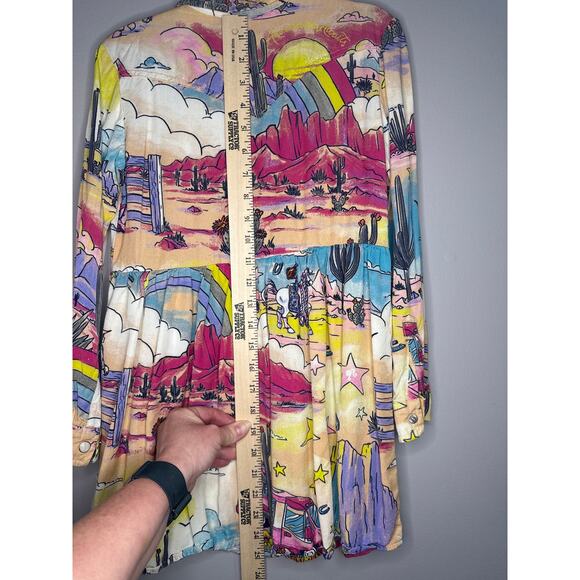 Wrangler Barbie Girls Printed Long Sleeve Snap Dress Medium - Picture 5 of 8